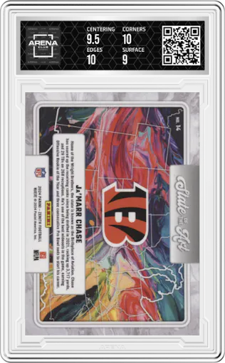 Ja’Marr Chase from the 2024 Panini Zenith set graded by Arena Club and given an overall grade of 9.5.