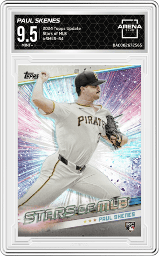 Paul Skenes from the 2024 Topps Update set graded by Arena Club and given an overall grade of 9.5.
