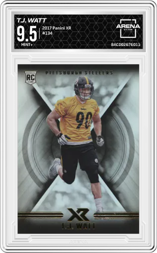 T.J. Watt  from the 2017 Panini XR set graded by Arena Club and given an overall grade of 9.5.