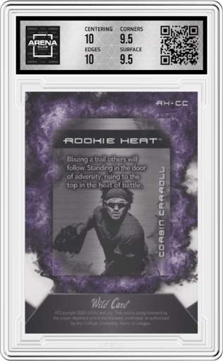Corbin Carroll from the 2023 Wild Card Matte Rookie Special Edition set graded by Arena Club and given an overall grade of 10.