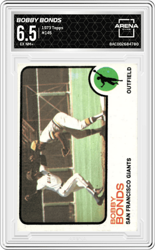 Bobby Bonds from the 1973 Topps set graded by Arena Club and given an overall grade of 6.5.