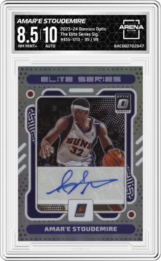 Amar'e Stoudemire from the 2023-24 Donruss Optic set graded by Arena Club and given an overall grade of 8.5.