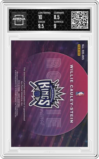 Willie Cauley-Stein from the 2018-19 Panini NBA Hoops  set graded by Arena Club and given an overall grade of 9.