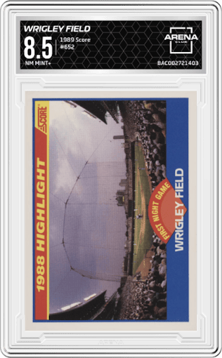 Wrigley Field from the 1989 Score set graded by Arena Club and given an overall grade of 8.5.
