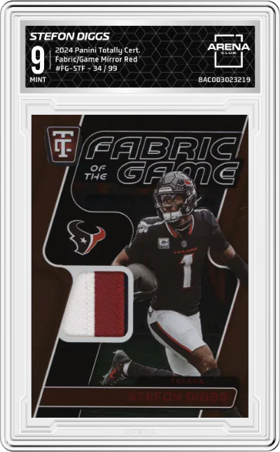 2024 Panini Totally Certified Fabric/Game Stefon Diggs Mirror Red ARENA CLUB 9
