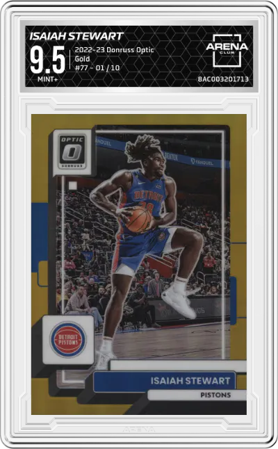 2022 Panini Donruss Optic Isaiah Stewart Gold ARENA CLUB 9.5