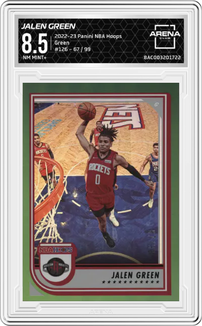 2022 Panini NBA Hoops Jalen Green Green #126 ARENA CLUB 8.5