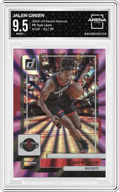 2022 Panini Donruss Jalen Green Purple Holo Laser ARENA CLUB 9.5