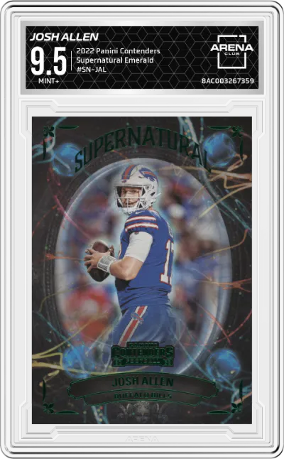 2022 Panini Contenders Supernatural Josh Allen Emerald ARENA CLUB 9.5