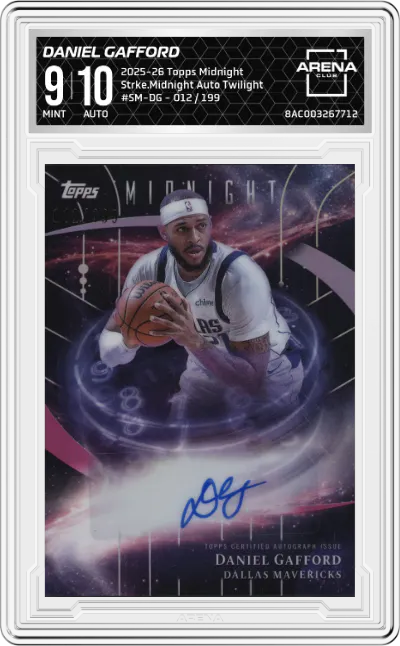 2025 Topps Midnight Strke.Midnight Auto Daniel Gafford Twilight #SM-DG ARENA CLUB 9