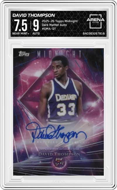 2025 Topps Midnight Dark Matter Auto David Thompson #DMA-DT ARENA CLUB 7.5