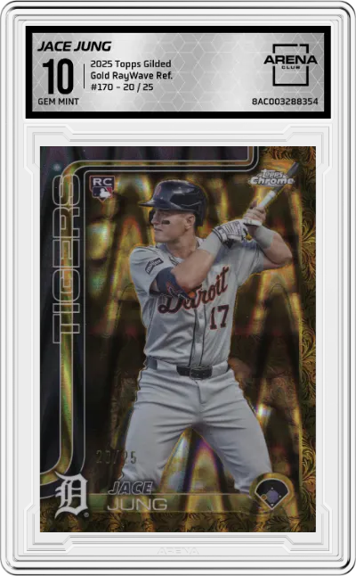 2025 Topps Gilded Collection Jace Jung Gold RayWave Refractors ARENA CLUB 10