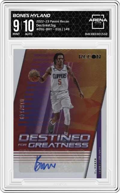 2022 Panini Recon Des.Great.Sig. Bones Hyland #DSG-BHY ARENA CLUB 9