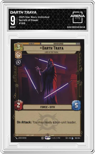 2025 Star Wars: Unlimited Secrets of Power Darth Traya ARENA CLUB 9
