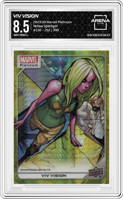 2023 Upper Deck Marvel Platinum Viv Vision Yellow Spotlight ARENA CLUB 8.5