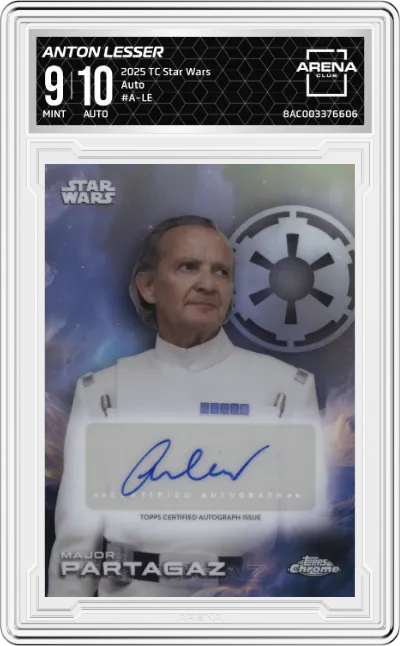 2025 Topps Chrome Star Wars Auto Anton Lesser ARENA CLUB 9