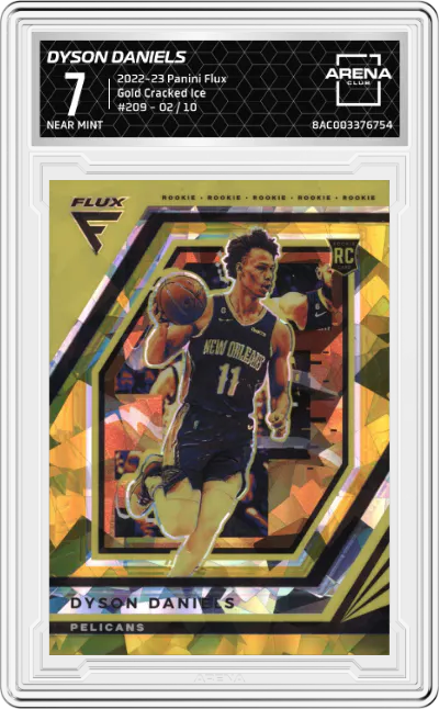 2022 Panini Flux Dyson Daniels Gold Cracked Ice ARENA CLUB 7