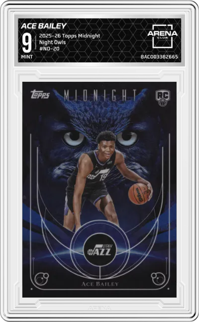2025 Topps Midnight Night Owls Ace Bailey #NO-20 ARENA CLUB 9