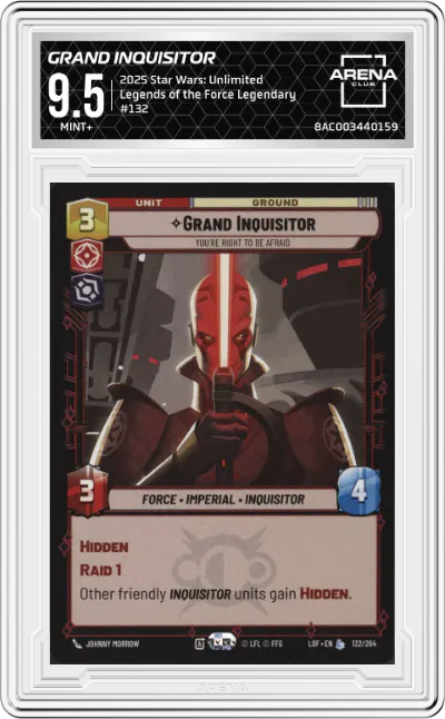 2025 Star Wars: Unlimited Legends of the Force Grand Inquisitor Legendary ARENA CLUB 9.5