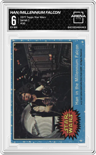 1977 Topps Star Wars Series 1 Han in the Millennium Falcon #30 ARENA CLUB 6