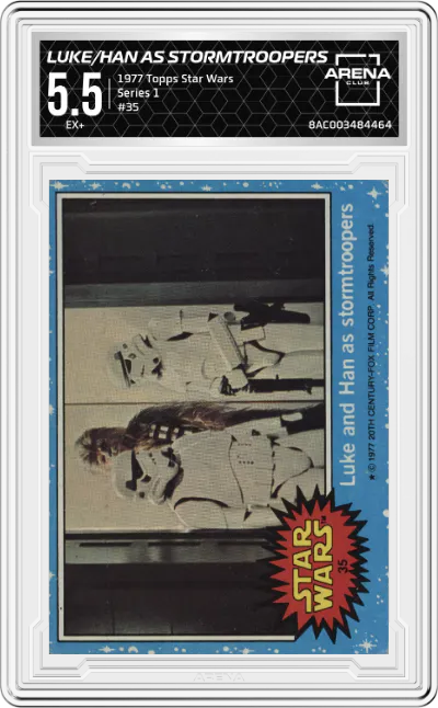 1977 Topps Star Wars Series 1 Luke and Han as Stormtroopers #35 ARENA CLUB 5.5