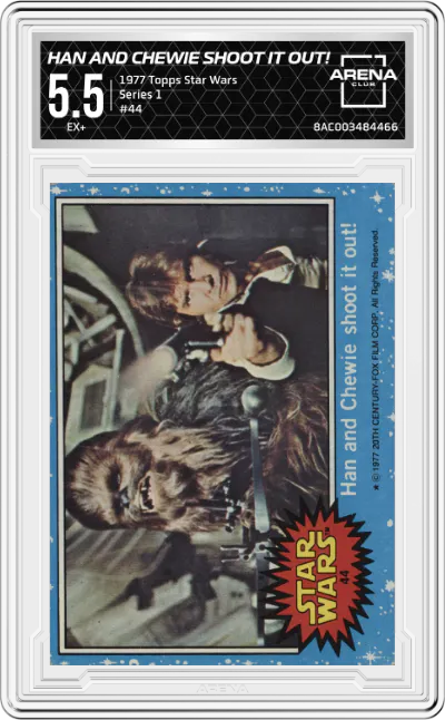 1977 Topps Star Wars Series 1 Han and Chewie Shoot it Out! #44 ARENA CLUB 5.5