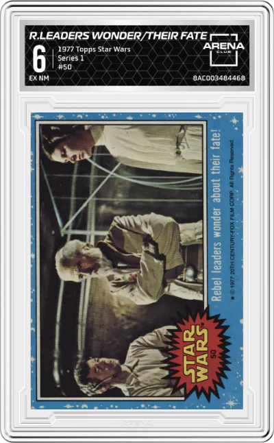 1977 Topps Star Wars Series 1 Rebels Leaders Wonder About Their Fate! #50 ARENA CLUB 6