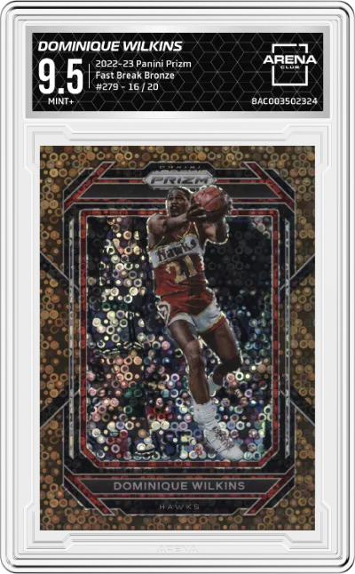 2022 Panini Prizm Dominique Wilkins Fast Break Bronze #279 ARENA CLUB 9.5