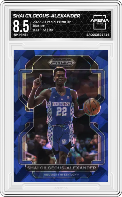 2022 Panini Prizm Draft Picks Shai Gilgeous-Alexander Blue Ice ARENA CLUB 8.5