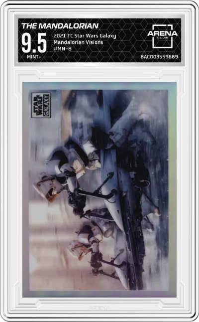 2021 Topps Chrome Star Wars Galaxy Mandalorian Visions The Mandalorian ARENA CLUB 9.5
