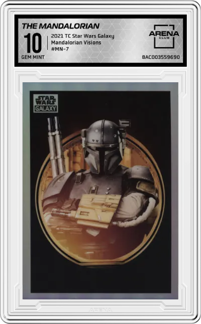 2021 Topps Chrome Star Wars Galaxy Mandalorian Visions The Mandalorian #MN-7 ARENA CLUB 10