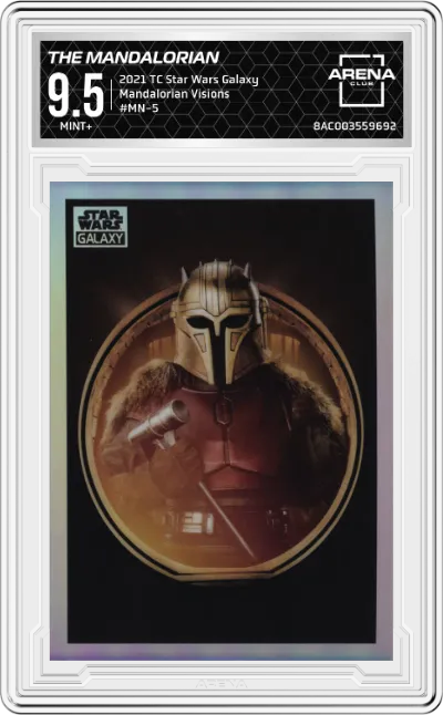 2021 Topps Chrome Star Wars Galaxy Mandalorian Visions The Mandalorian ARENA CLUB 9.5