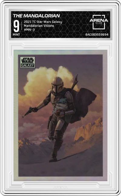 2021 Topps Chrome Star Wars Galaxy Mandalorian Visions The Mandalorian ARENA CLUB 9