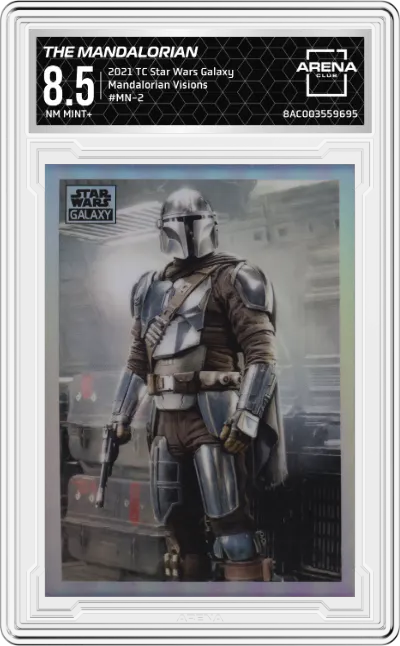 2021 Topps Chrome Star Wars Galaxy Mandalorian Visions The Mandalorian ARENA CLUB 8.5