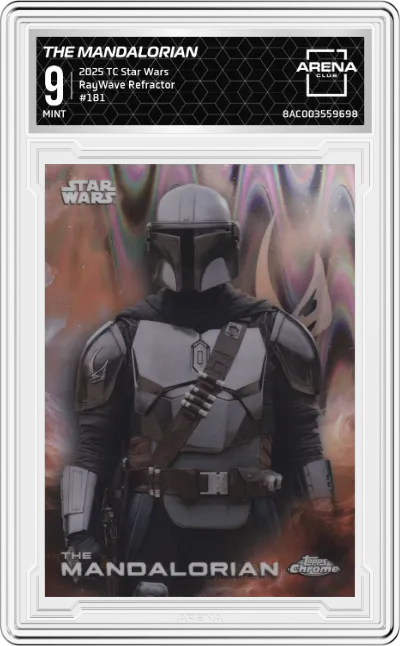 2025 Topps Chrome Star Wars The Mandalorian RayWave Refractor ARENA CLUB 9