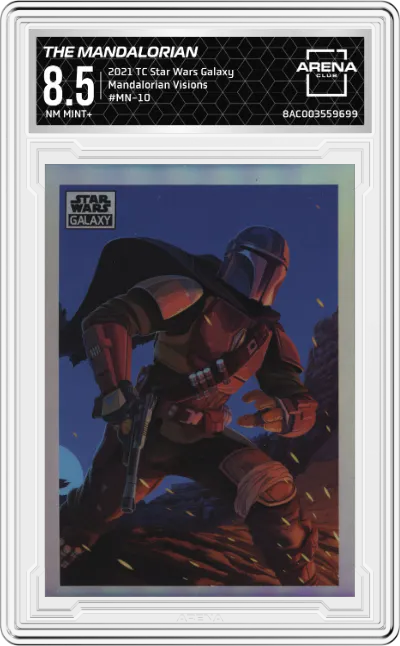 2021 Topps Chrome Star Wars Galaxy Mandalorian Visions The Mandalorian ARENA CLUB 8.5