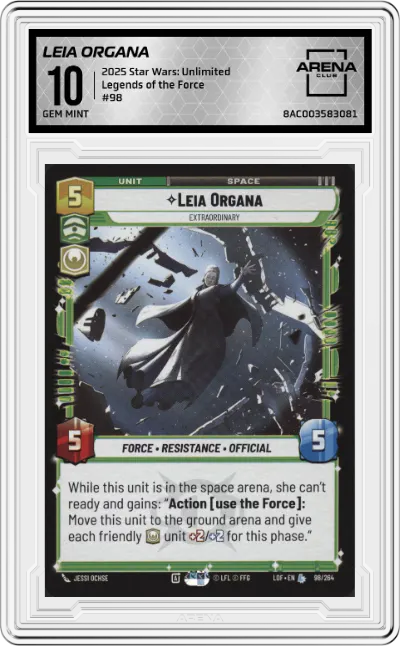2025 Star Wars: Unlimited Legends of the Force Leia Organa ARENA CLUB 10