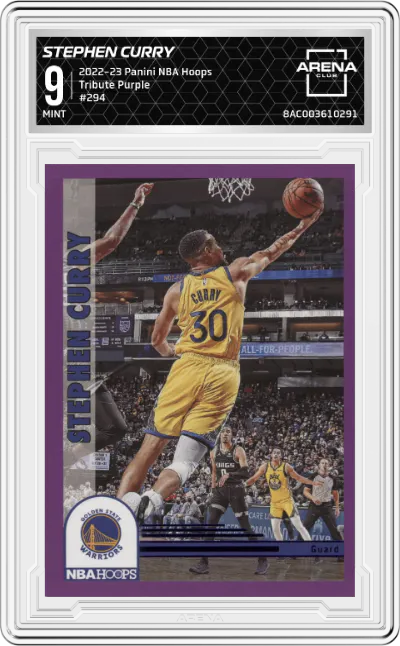 2022 Panini NBA Hoops Tribute Stephen Curry Purple #294 ARENA CLUB 9