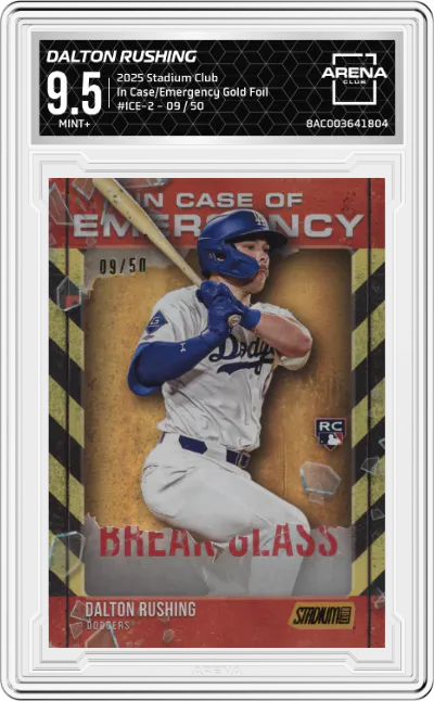 2025 Stadium Club In Case/Emergency Dalton Rushing Gold Foil #ICE-2 ARENA CLUB 9.5
