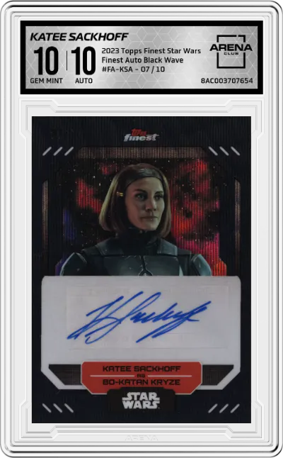 2023 Topps Finest Star Wars Finest Auto Katee Sackhoff Black Wave #FA-KSA ARENA CLUB 8.5