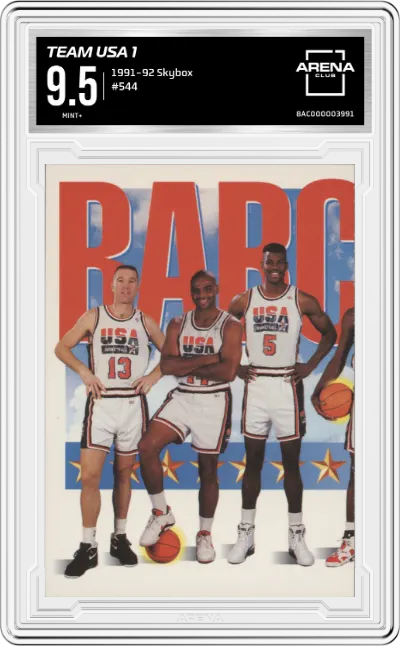 Team USA 1 from the 1991-92 Skybox set graded by Arena Club and given an overall grade of 9.5.