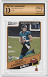 Trevor Lawrence from the 2021 Panini Classics set graded by Arena Club and given an overall grade of 10.