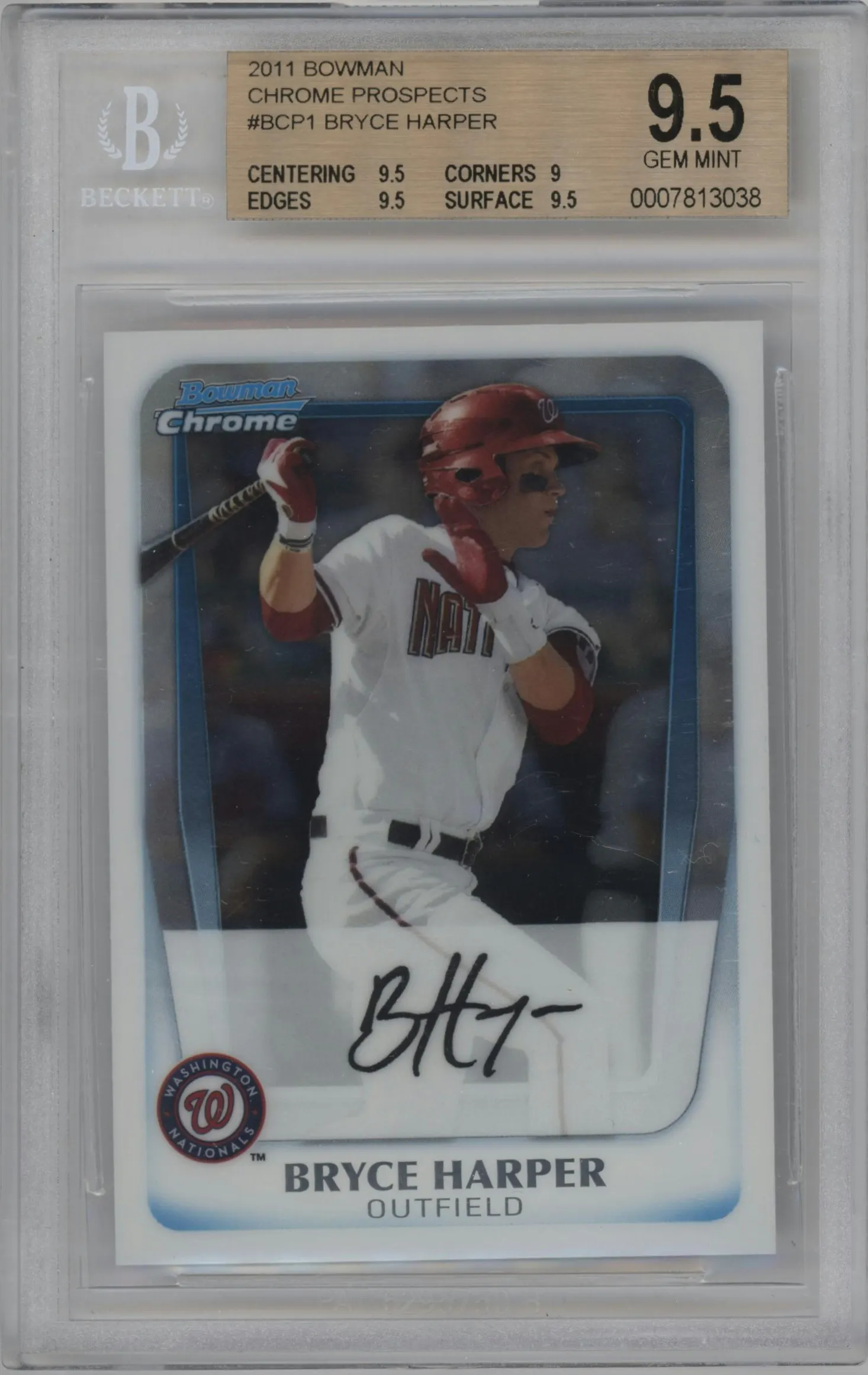 2011 Bowman Chr.Pros. Bryce Harper BGS 9.5