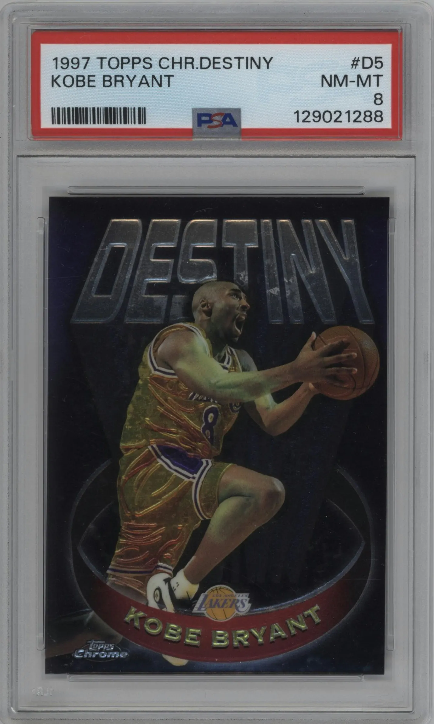 1997 Topps Chrome Destiny Kobe Bryant #D5 PSA 8