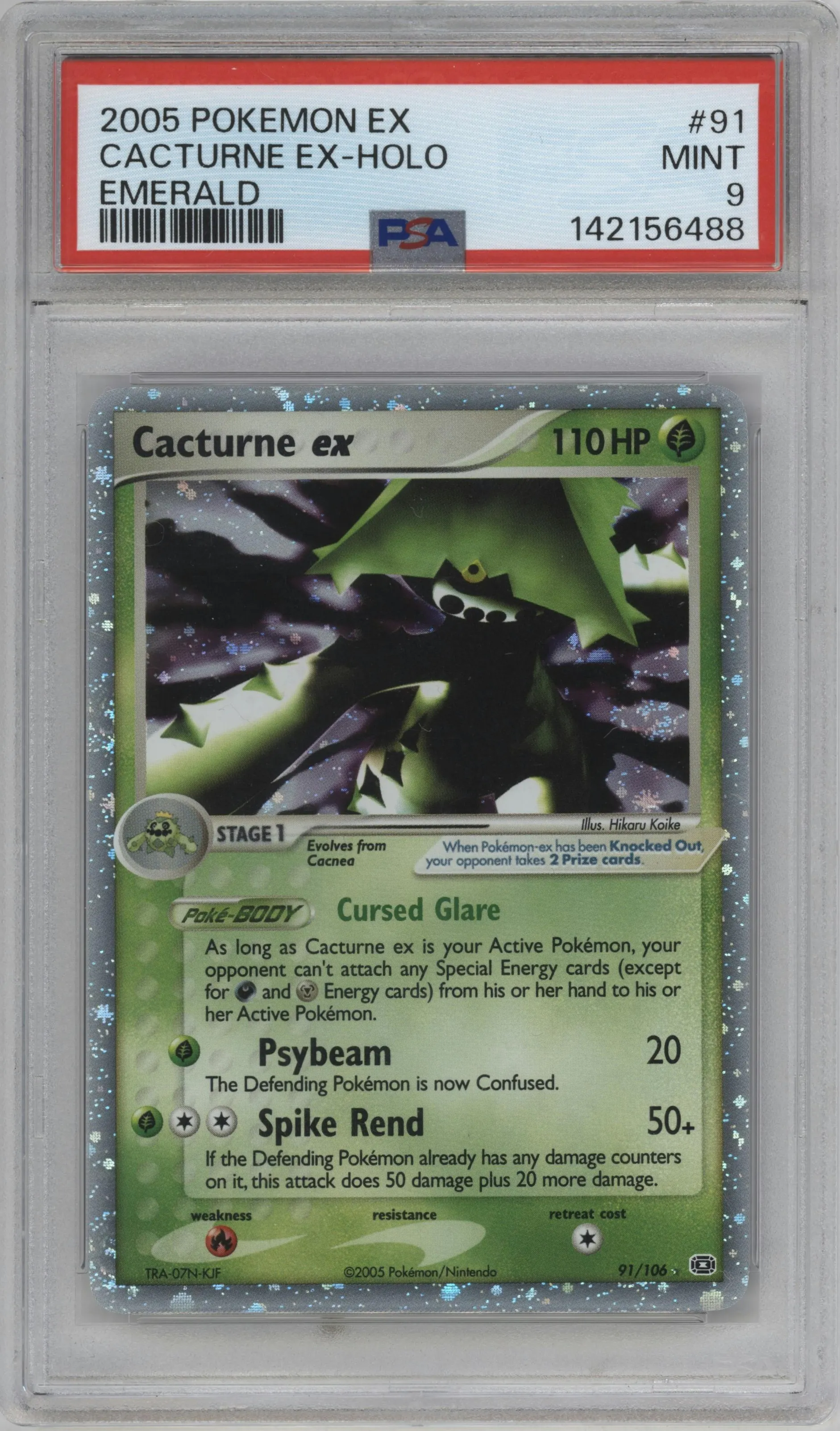 2005 Pokemon EX Emerald Cacturne ex #91 PSA 9