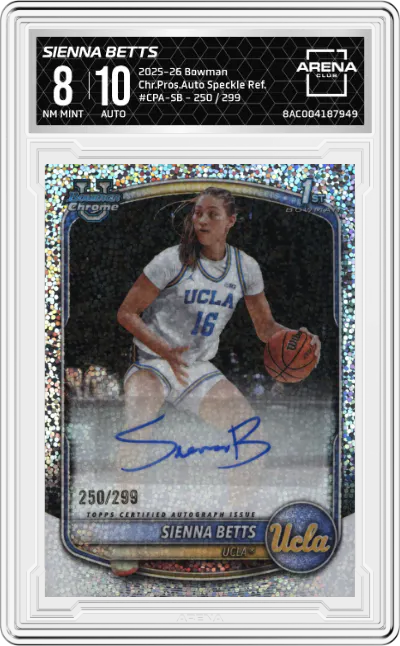 2025 Bowman Chr.Pros.Auto Sienna Betts Speckle Refractor #CPA-SB ARENA CLUB 8