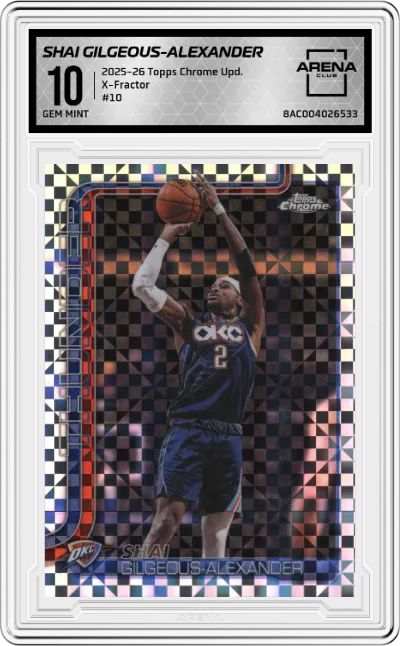 2025 Topps Chrome Update Shai Gilgeous-Alexander X-Fractor #10 ARENA CLUB 10