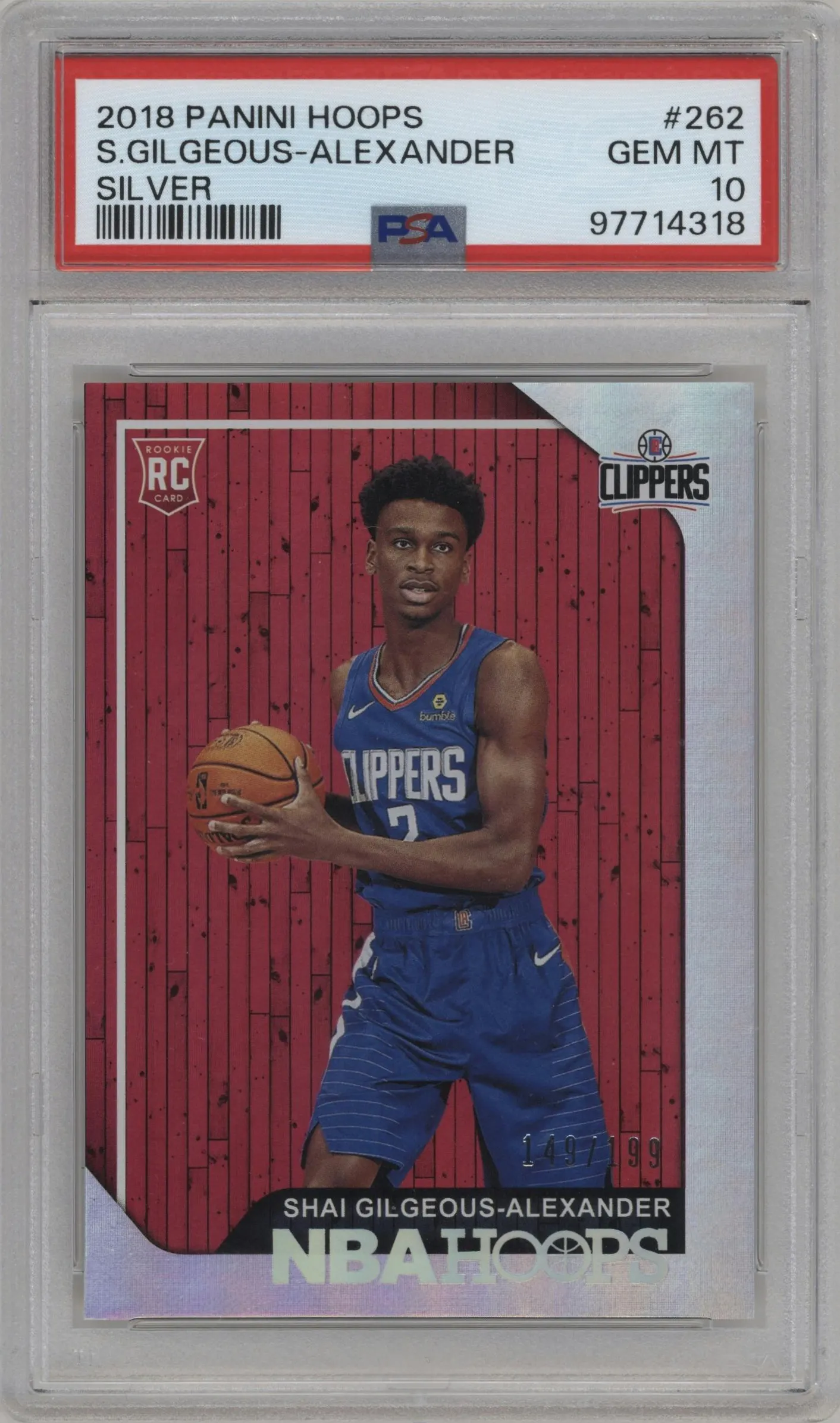 2018 Panini NBA Hoops Shai Gilgeous-Alexander Silver #262 PSA 10