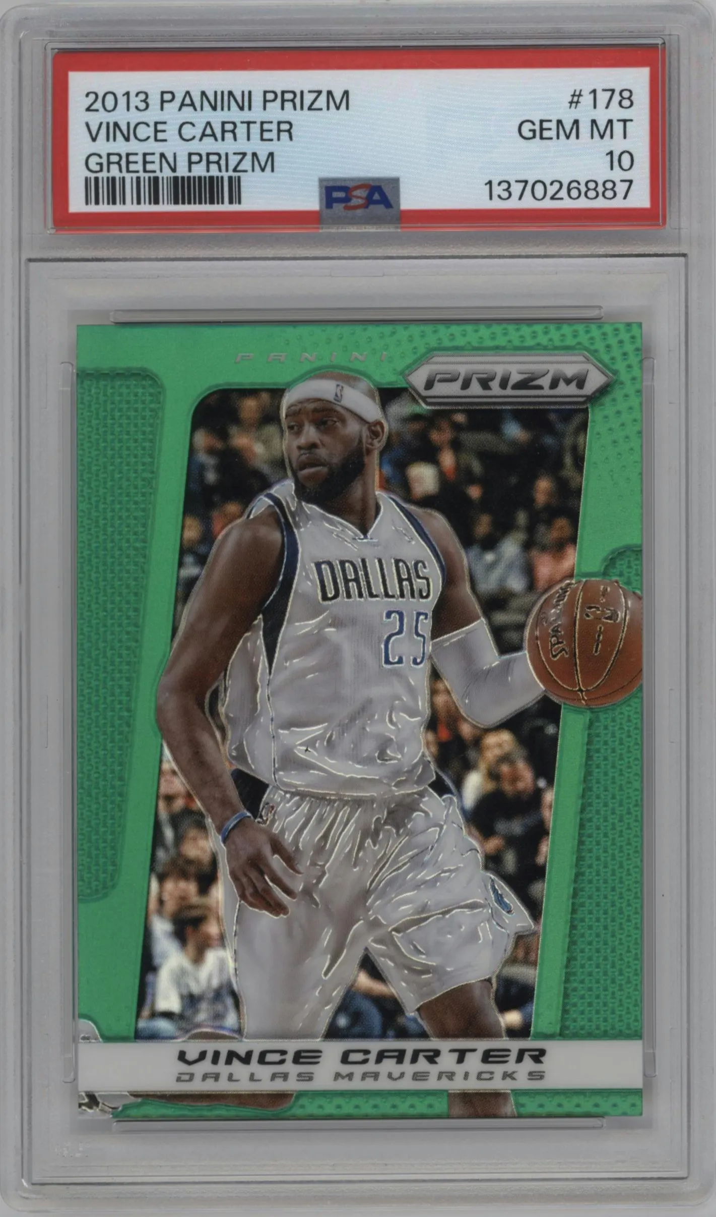 2013 Panini Prizm Vince Carter Green Prizm #178 PSA 10