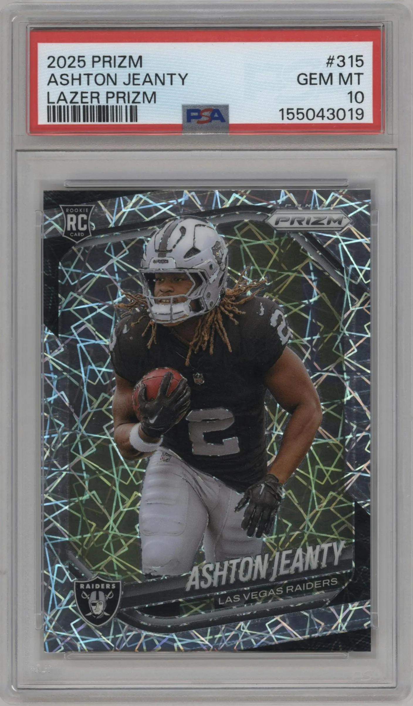 2025 Panini Prizm Ashton Jeanty Lazer #315 PSA 10